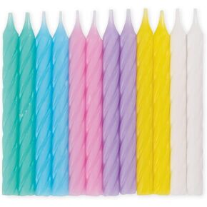 Spiral Party Candles - 2.3" | Assorted Colors | 24 Pcs in Kuwait