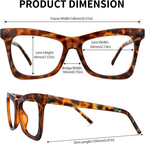 Zeelool Stylish TR90 Oversized Butterfly Blue Light Blocking Glasses for Women Yaritza OT006813 in Saudi Arabia