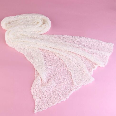 تنكسكي، لفة بتموجات طويلة، DIY طفل حديث الولادة صورة ملفوفة - دعامة التصوير الفوتوغرافي (لون أبيض فاتح) in Kuwait