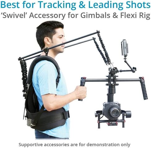 فلاي كام لوحة محول رونين دوارة لجهاز رونين جيمبالز وكامتري فليكسي ريج | ملحق للصيد 360 درجة والتتبع والقيادة، لدي جيه اي رونين/رونين ام/رونين ام اكس الافضل للتصوير بدون تعب (SW-015-00) in Kuwait