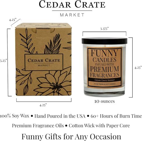 Cedar Crate Market - Spiced Apple Cider Candles for Home - Scented Soy Wax Candles Gifts for Women and Men, Aromatherapy Candles - 13.5 oz Clear Jar, Made in The USA in Saudi Arabia