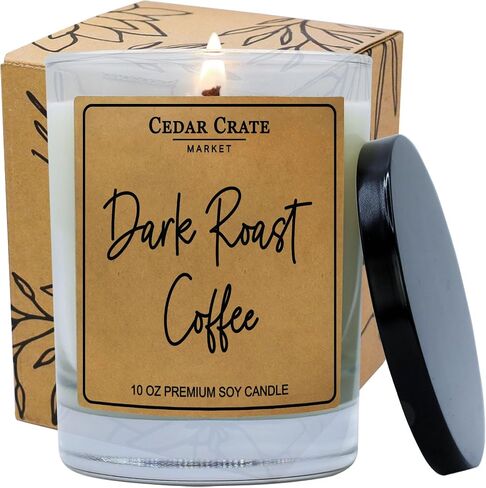 Cedar Crate Market - Spiced Apple Cider Candles for Home - Scented Soy Wax Candles Gifts for Women and Men, Aromatherapy Candles - 13.5 oz Clear Jar, Made in The USA in Saudi Arabia