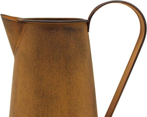 CVHOMEDECO. 7 Inch Galvanized Metal Milk Pitcher, Old Rustic Primitive Watering Can Jug Vase for Home and Garden Décor. Black in Saudi Arabia