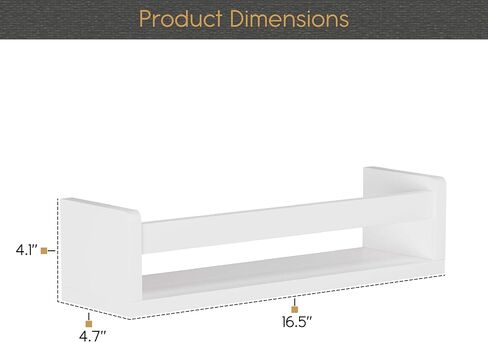 يو هاف سبيس ارفف كتب لغرفة الاطفال من انجي، رف كتب جداري للاطفال، ارفف خشبية عائمة لغرفة الاطفال، مجموعة من 3 قطع، ابيض in Kuwait