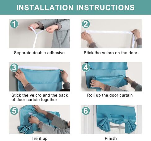 Turquoize Blackout French Door Curtains Tricia Window Door Curtains Thermal Insulated Door Curtain Panel 26W x 68L Privacy Door Shade Tricia Curtain for Door Window Curtains - 1 Panel, Grey in Kuwait