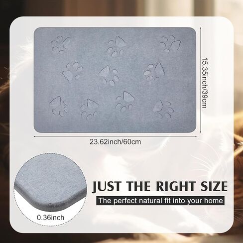 Drydiet 16 × 24 بوصة حجر الحيوانات الأليفة تغذية حصيرة الأرض دياتومي ماصة غير زلة القط الكلب حصيرة للأغذية والمياه كبيرة التجفيف السريع سهلة التنظيف الكلب تحديد الموقع للأرضيات صحن وعاء in Kuwait