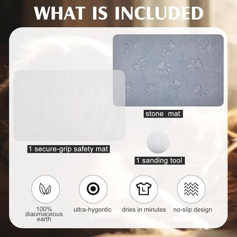 Drydiet 16 × 24 بوصة حجر الحيوانات الأليفة تغذية حصيرة الأرض دياتومي ماصة غير زلة القط الكلب حصيرة للأغذية والمياه كبيرة التجفيف السريع سهلة التنظيف الكلب تحديد الموقع للأرضيات صحن وعاء in Kuwait