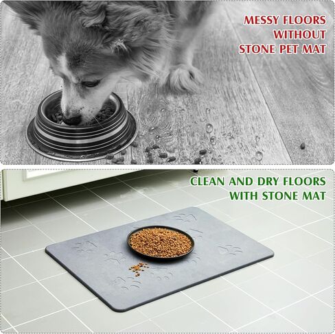 Drydiet 16 × 24 بوصة حجر الحيوانات الأليفة تغذية حصيرة الأرض دياتومي ماصة غير زلة القط الكلب حصيرة للأغذية والمياه كبيرة التجفيف السريع سهلة التنظيف الكلب تحديد الموقع للأرضيات صحن وعاء in Kuwait