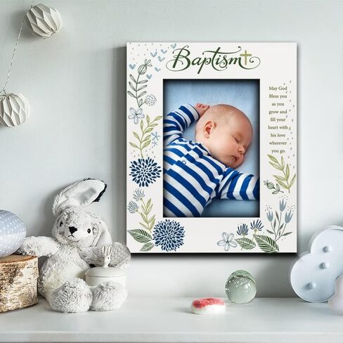 BELLA BUSTA-BaptismPicture Frame-Baby Blessings Baptism-Christening, Baby Girl/Boy Baptism Presents from Godparents Friends and Family-UV Print Frame (5x7 Vertical (Boy)) in Kuwait