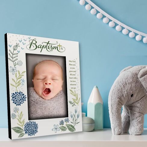 BELLA BUSTA-BaptismPicture Frame-Baby Blessings Baptism-Christening, Baby Girl/Boy Baptism Presents from Godparents Friends and Family-UV Print Frame (5x7 Vertical (Boy)) in Kuwait
