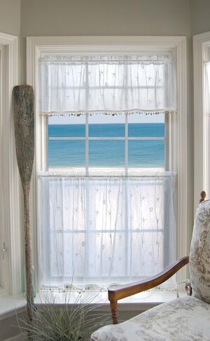 Heritage Lace, White Sand Shell 45x15 Valance w/Trim, 45 x 15 in Saudi Arabia
