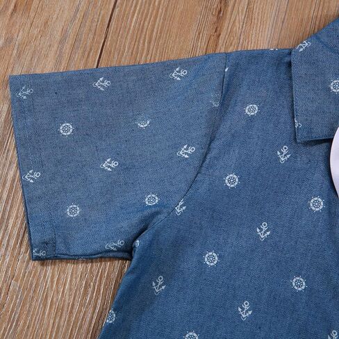 Zero2Seven طفل الفتيان شهم الزي الصيف طفل الاطفال ملابس قصيرة الأكمام ربطة القوس فيونكة تي شيرت علوي + الحمالات السراويل فستان أطفال مع سروال داخلي in Kuwait