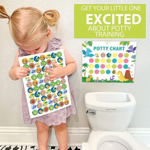 Potty Training Chart for Toddlers, Dinosaur Interactive Sticker Chart with Rewards for Kids, Baby Healthy Habits Toilet Training, Learning & Education Toys, Gifts for Girls & Boys 1-3 Years Old Child in Kuwait