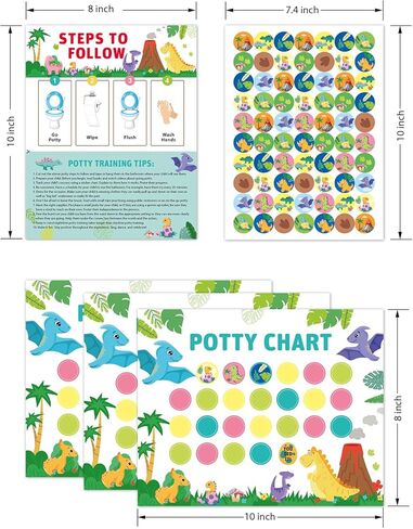 Potty Training Chart for Toddlers, Dinosaur Interactive Sticker Chart with Rewards for Kids, Baby Healthy Habits Toilet Training, Learning & Education Toys, Gifts for Girls & Boys 1-3 Years Old Child in Kuwait