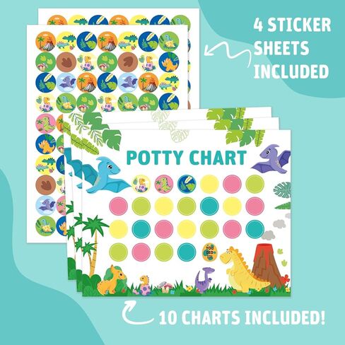 Potty Training Chart for Toddlers, Dinosaur Interactive Sticker Chart with Rewards for Kids, Baby Healthy Habits Toilet Training, Learning & Education Toys, Gifts for Girls & Boys 1-3 Years Old Child in Kuwait