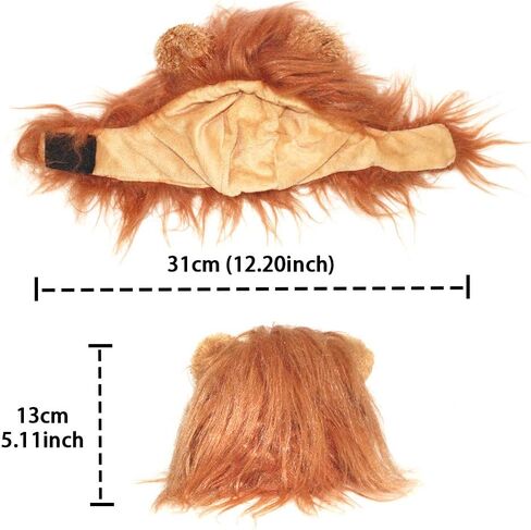 زي تنكري للكلاب للهالوين والكريسماس والحفلات التنكرية للكلاب الصغيرة والمتوسطة والكبيرة (شعر ليون، مقاس S) in Kuwait