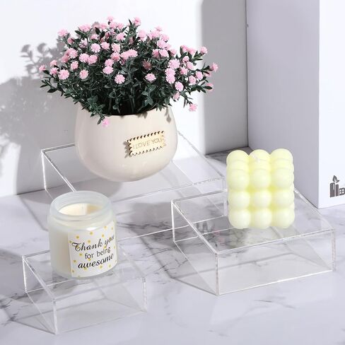 Sintuff 6 Pcs Acrylic Box Nesting Acrylic Display Box Acrylic Risers for Display 5 Sided Clear Display Stand Transparent Display Cases with Hollow Bottoms for Cake Table Food Dessert Collectibles in Saudi Arabia