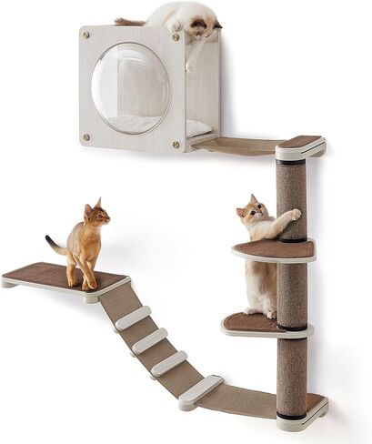 FEANDREA Clickat Cat Hammock, Wall-Mounted Cat Bed, Cat Wall Perch with Replaceable Washable Fabric in Kuwait