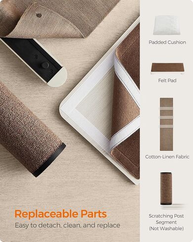 FEANDREA Clickat Cat Hammock, Wall-Mounted Cat Bed, Cat Wall Perch with Replaceable Washable Fabric in Kuwait