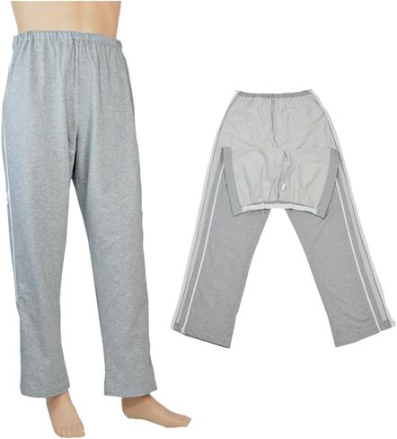DURASIKO Unisex Side Zipper Bedridden Patient Clothing,Patient Pants,Tear Away Pants,Soft Cotton Material in Kuwait