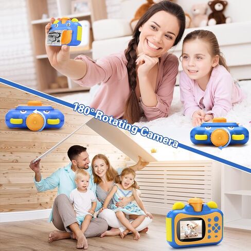 Instant Print Cameras for Kids, Zero Ink 1080p Video Kids Digital Camera for Boys,Birthday Gift Photo Printer Camera for Kids Age 6 7 8 9 10-32GB Card,Color Pens,Print Papers in Kuwait