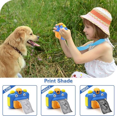 Instant Print Cameras for Kids, Zero Ink 1080p Video Kids Digital Camera for Boys,Birthday Gift Photo Printer Camera for Kids Age 6 7 8 9 10-32GB Card,Color Pens,Print Papers in Kuwait