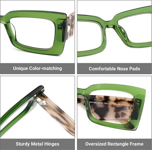 Zeelool Oversized Rectangle Blue Light Blocking Glasses for Women ZJGA166722 in Kuwait