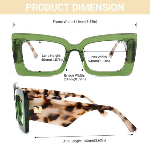 Zeelool Oversized Rectangle Blue Light Blocking Glasses for Women ZJGA166722 in Kuwait