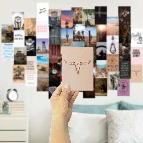 ديكور غربي لديكور الغرفة الغربية الجمالية، 50 قطعة من المطبوعات الجنوبية الغربية العتيقة لديكور المنزل الغربي، ديكور الجدار الغربي لديكور فتاة البقرة، صور ريفية جمالية لديكور غرفة النوم الغربية in Kuwait