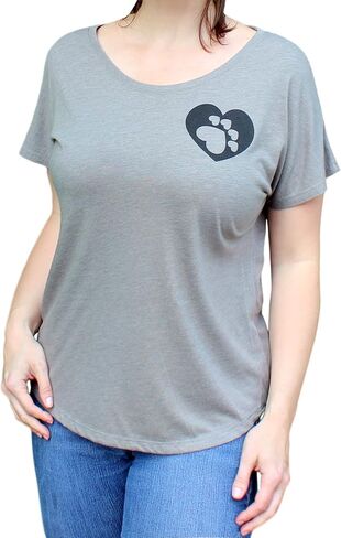 Paw Addict Relaxed Dolman Tshirt for Women - Cat and Dog Paw Love Collections in Saudi Arabia