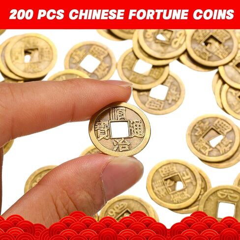 عملات فنغ شوي الصينية عملات الحظ الصينية عملات الحظ السعيد عملات I-Ching العملات المعدنية التقليدية مع حبل أحمر لنجاح الثروة الصحية حظًا سعيدًا السنة الصينية الجديدة (115 قطعة) in Kuwait