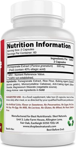 Best Naturals Pomegranate Extract 250 mg 120 Capsules in Saudi Arabia