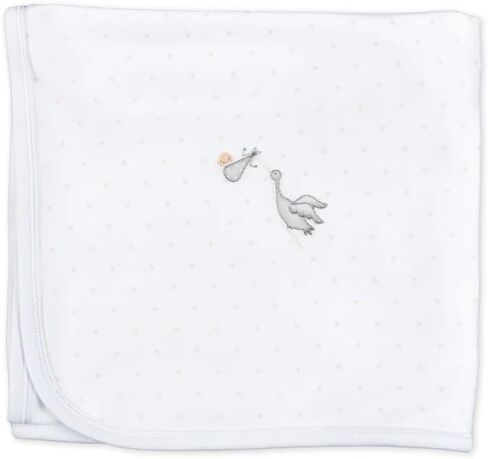 بطانية استقبال من ماجنوليا بيبي للجنسين من قطن بيما مطرزة بطائر اللقلق - تستحق الانتظار in Kuwait