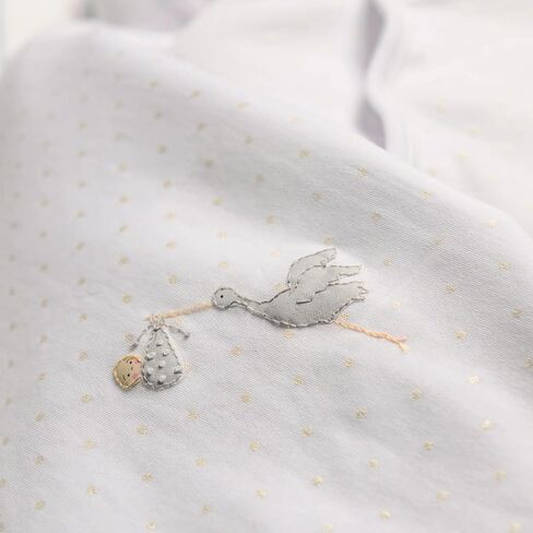 بطانية استقبال من ماجنوليا بيبي للجنسين من قطن بيما مطرزة بطائر اللقلق - تستحق الانتظار in Kuwait