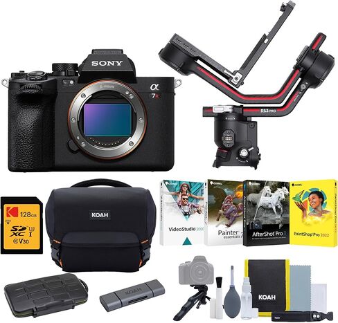 Sony Alpha a7RV Full-Frame Mirrorless Interchangeable Lens Camera Body with DJI RS3 Pro Gimbal Stabilizer - Provides photographers and videographers balanced recording and stable photography (6 Items) in Saudi Arabia