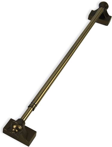 Versailles Home Fashions 1/2" Magnetic Curtain Rod Set, 15" to 28", Antique Brass in Kuwait
