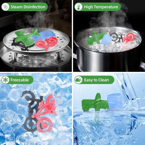 Baby Textured Silicone Teether Teething Relief Chew Toys Sensory Exploration for Newborn Over 3 Months Boy Girl BPA Free,Chuya Traffic Toy in Kuwait