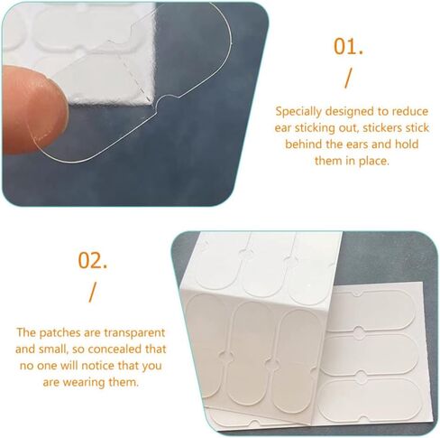 300 قطعة من ملصقات التصحيح الشفافة Earpopper Ear Sticks غير مرئية شريط للأذن دعم التصحيح أغطية الأذن الأبيض هلام السيليكا ملكة جمال غطاء للأذنين أقراط in Kuwait