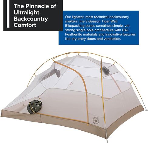 خيمة Big Agnes Tiger Wall UL خفيفة الوزن لركوب الدراجات مع نسيج مصبوغ مقاوم للأشعة فوق البنفسجية in Kuwait