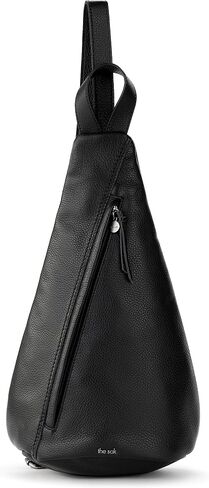 The Sak Geo Sling Backpack in Leather, Convertible Design, Black in Saudi Arabia