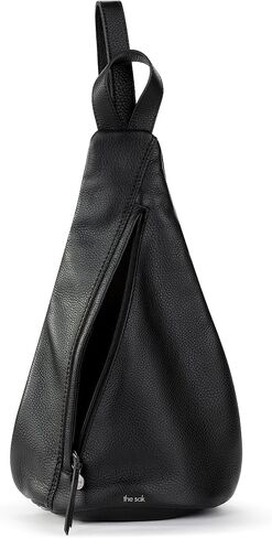 The Sak Geo Sling Backpack in Leather, Convertible Design, Black in Saudi Arabia