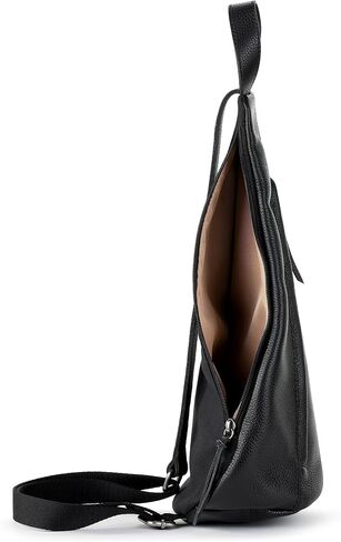 The Sak Geo Sling Backpack in Leather, Convertible Design, Black in Saudi Arabia