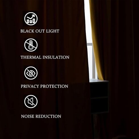 SOFJAGETQ Yellow Velvet Curtains 108 inch Long - Room Darkening Thick and Soft Rod Pocket Light Blocking Curtain, Luxury Drapes for Bedroom and Living Room, Set of 2 Window Curtain Panels in Saudi Arabia