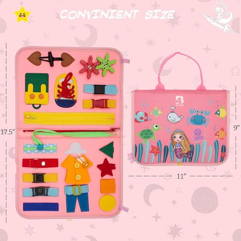 4B Store 6-in-1 Busy Board for 1 Year Old, 25 Activities Educational Preschool Learning Book, Montessori Travel Toy, Quiet Book Sensory Busy Board for Toddlers 1-3 in Saudi Arabia