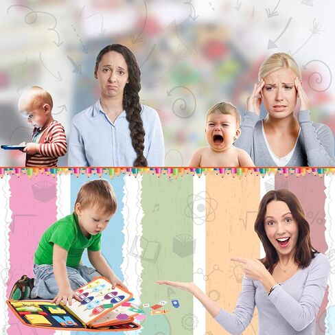 4B Store 6-in-1 Busy Board for 1 Year Old, 25 Activities Educational Preschool Learning Book, Montessori Travel Toy, Quiet Book Sensory Busy Board for Toddlers 1-3 in Saudi Arabia
