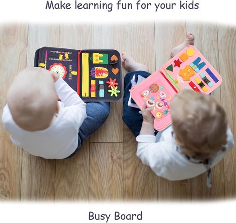 4B Store 6-in-1 Busy Board for 1 Year Old, 25 Activities Educational Preschool Learning Book, Montessori Travel Toy, Quiet Book Sensory Busy Board for Toddlers 1-3 in Saudi Arabia