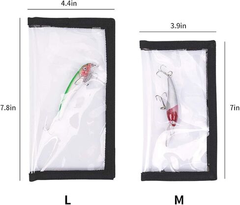 Deapeick 5pcs Fishing Biat Wraps with 10pcs Fishing Rod Hook Holder Durable Clear PVC Lure Covers Keeps Fishing Safe Easily See Lure Covers Fishing Hook Bait Storage 3 L+ 2M in Kuwait