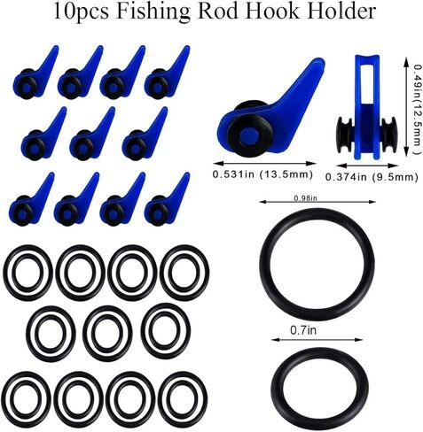 Deapeick 5pcs Fishing Biat Wraps with 10pcs Fishing Rod Hook Holder Durable Clear PVC Lure Covers Keeps Fishing Safe Easily See Lure Covers Fishing Hook Bait Storage 3 L+ 2M in Kuwait