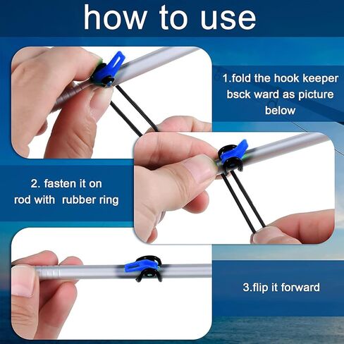 Deapeick 5pcs Fishing Biat Wraps with 10pcs Fishing Rod Hook Holder Durable Clear PVC Lure Covers Keeps Fishing Safe Easily See Lure Covers Fishing Hook Bait Storage 3 L+ 2M in Kuwait