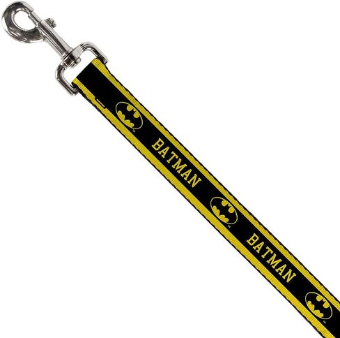 Buckle-Down Dog Leash Batman Logo Stripe Yellow Black 6 Feet Long 0.5 Inch Wide, Multicolor (DL-6FT-WBM111-N) in Saudi Arabia